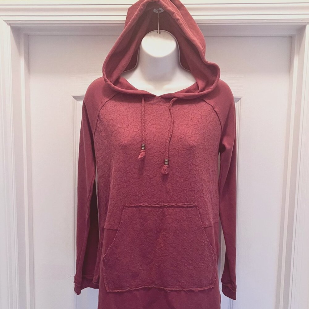 Women's Dusty Rose Hooded Pullover Sweatshirt
